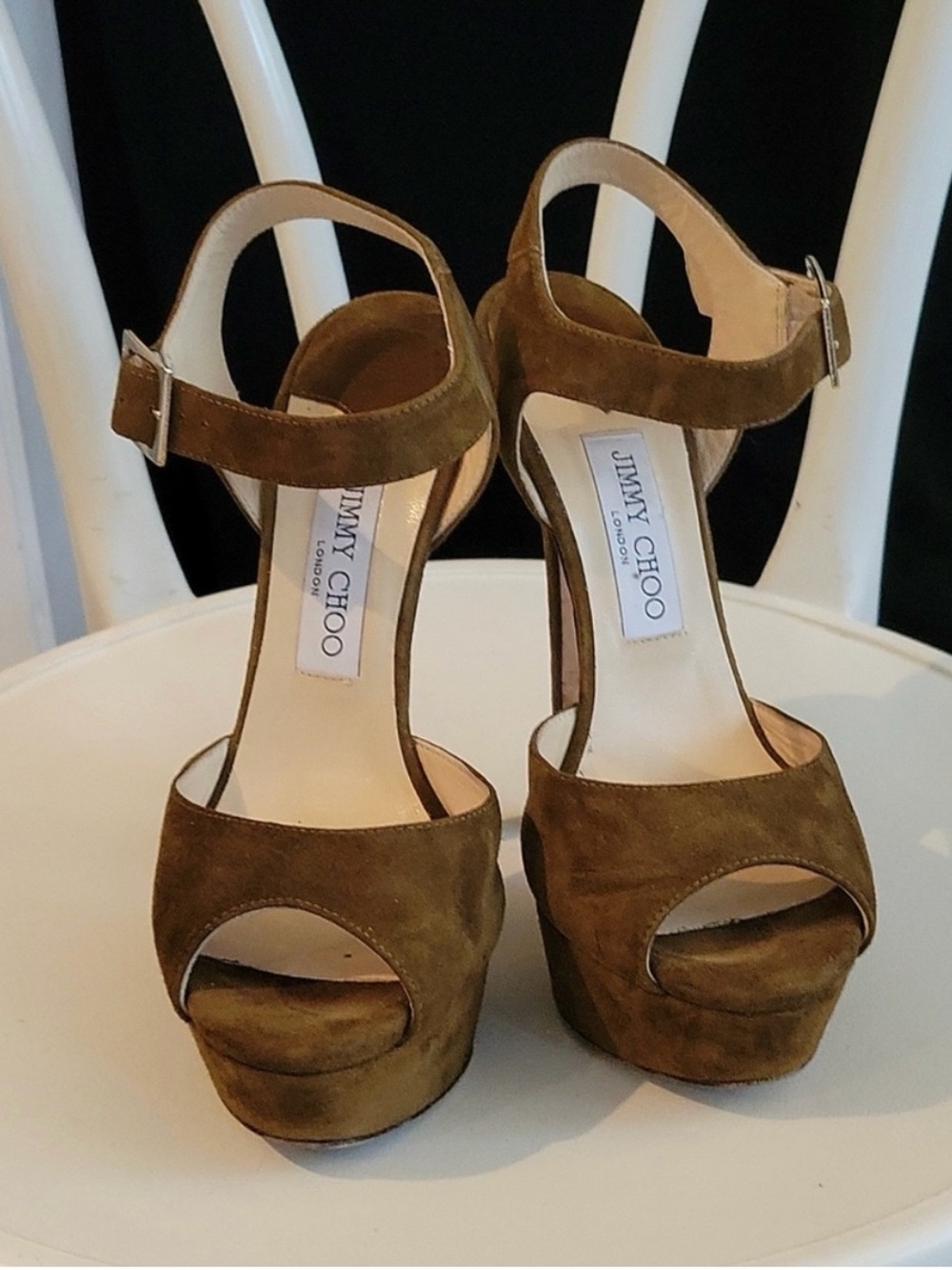 Jimmy Choo Nova brown platform heels